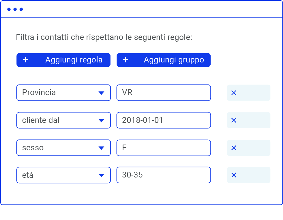 Segmentazione avanzata campi personalizzati Segmentazione avanzata campi personalizzati